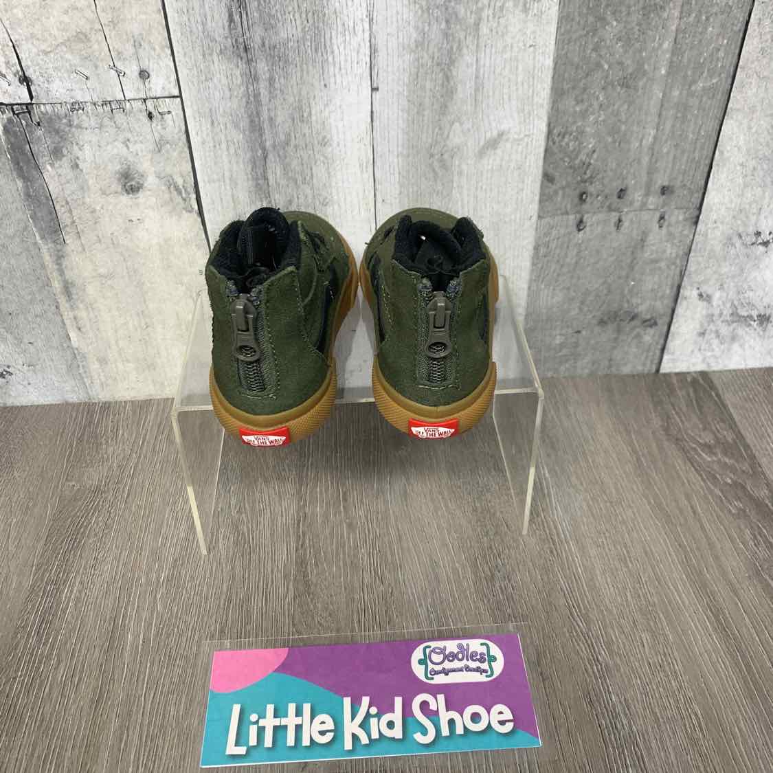 Size 8 Green/Black Vans Sneakers
