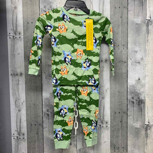 Size 5T Green/Blue Disney 2pc PJs