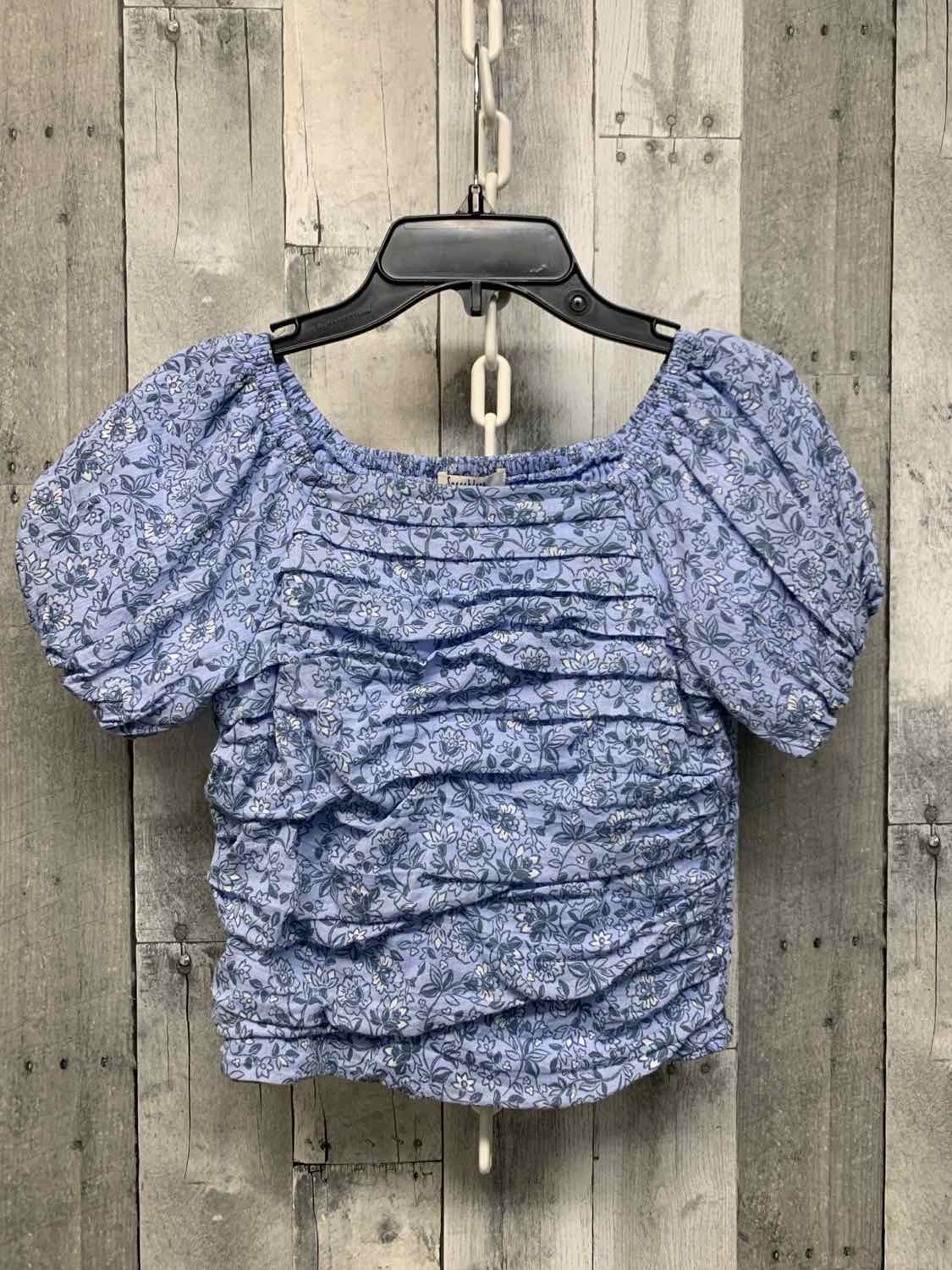 Size Large Blue Floral Print Speechless Short Sleeve Shirt