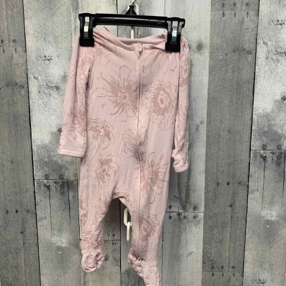 Size 0-3 Months Pink Print Cloud Island Footy PJs