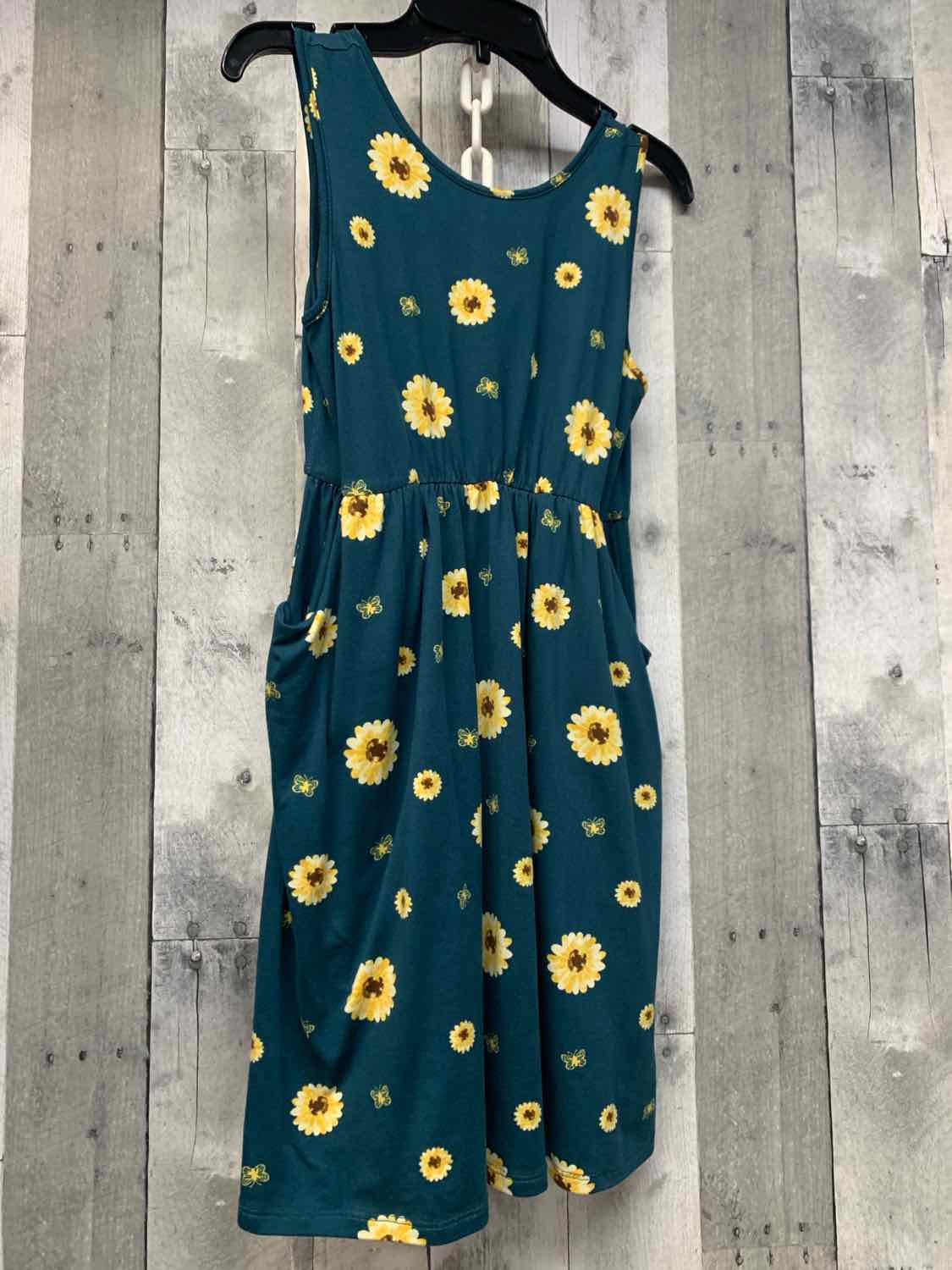 Size 12 Teal Floral Print B Brand Dress