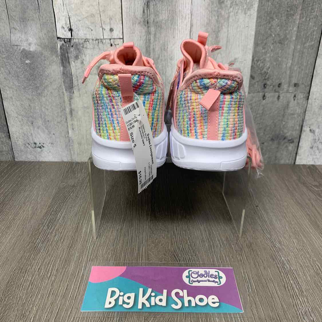Size 5 Pink/Yellow Name Brand Sneakers