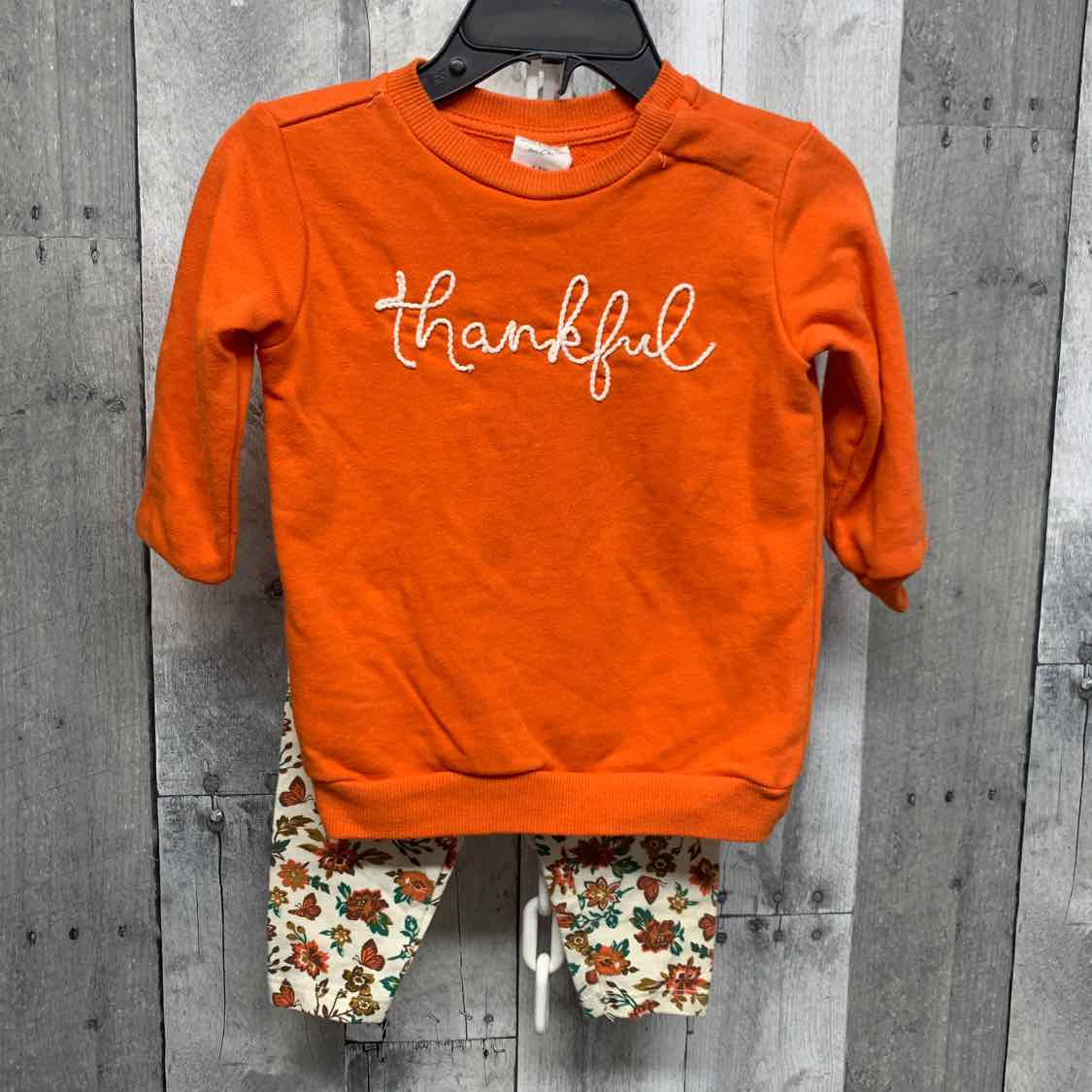 Size 12 Months Ivory/Orange Starting Out Shirt/Leggings