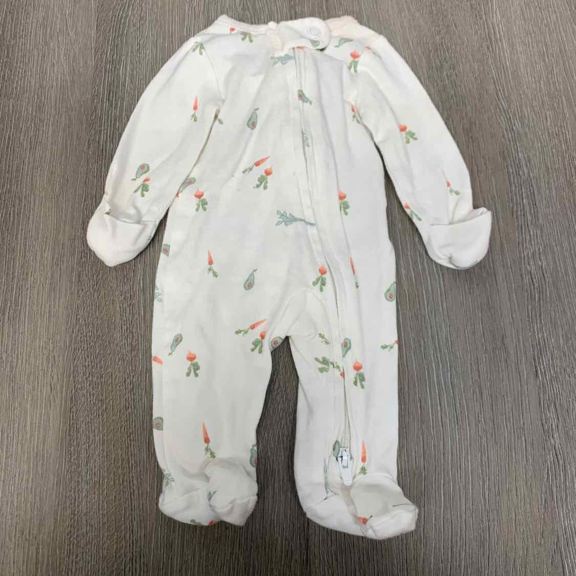 Size Preemie White Print Child of Mine Footy PJs