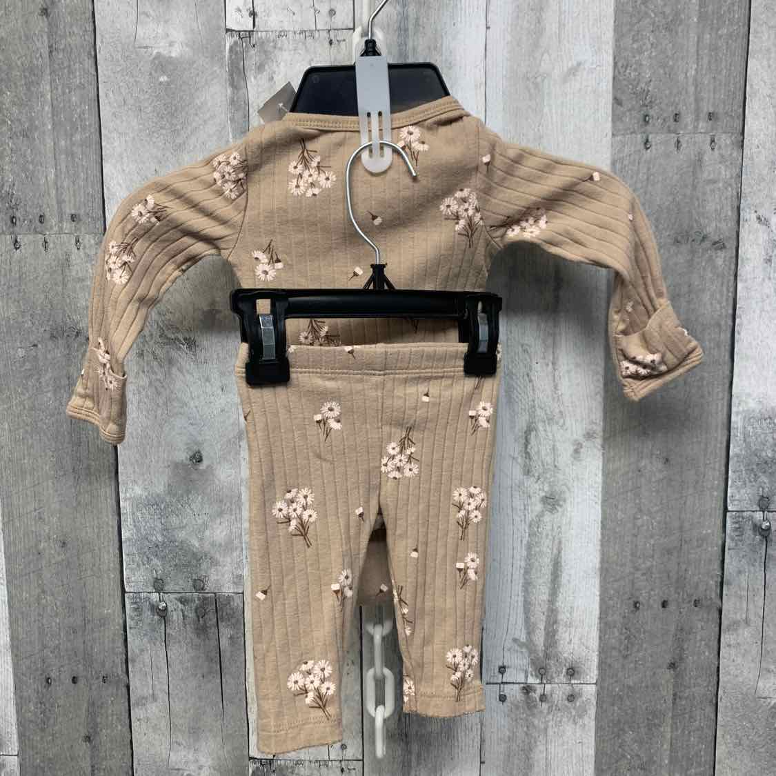 Size 3 Months Tan Print Carter's Shirt/Pants