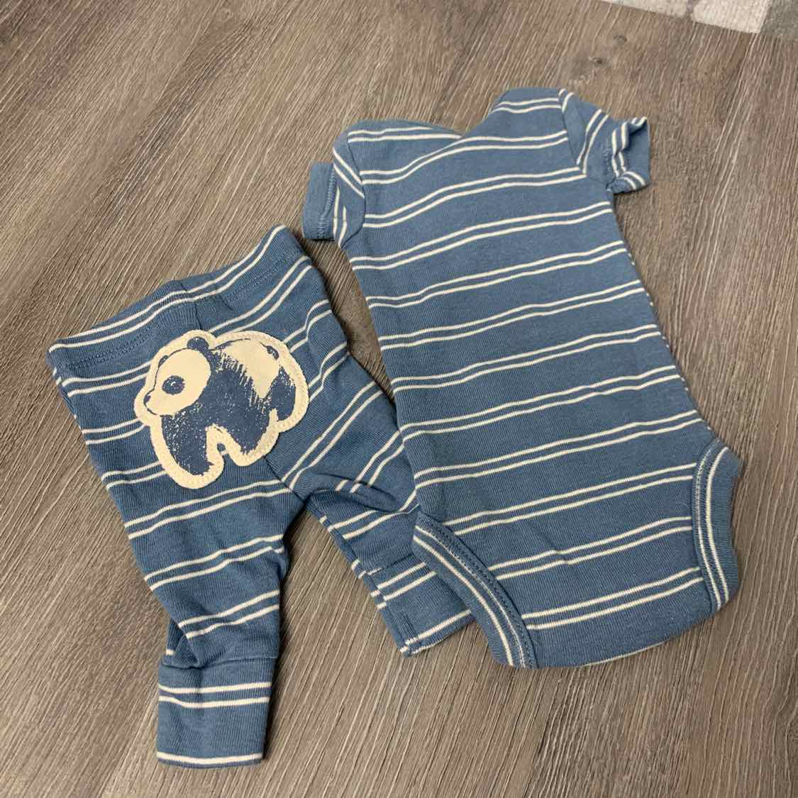 Size Preemie Blue Striped Carter's Shirt/Pants