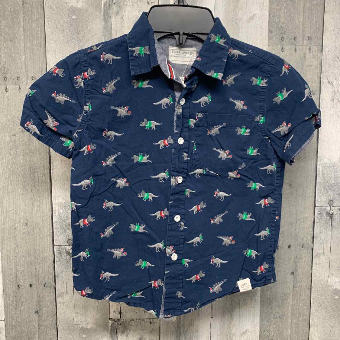 Size 4 Navy Graphic Free Planet Button Up