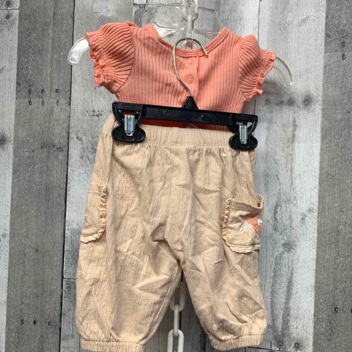 Size 0-3 Months Pink/Tan Nicole Miller Shirt/Pants