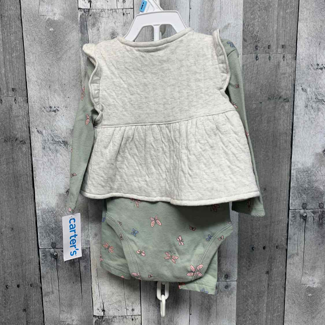 Size 6 Months Green/Gray Carter's Shirt/Pants