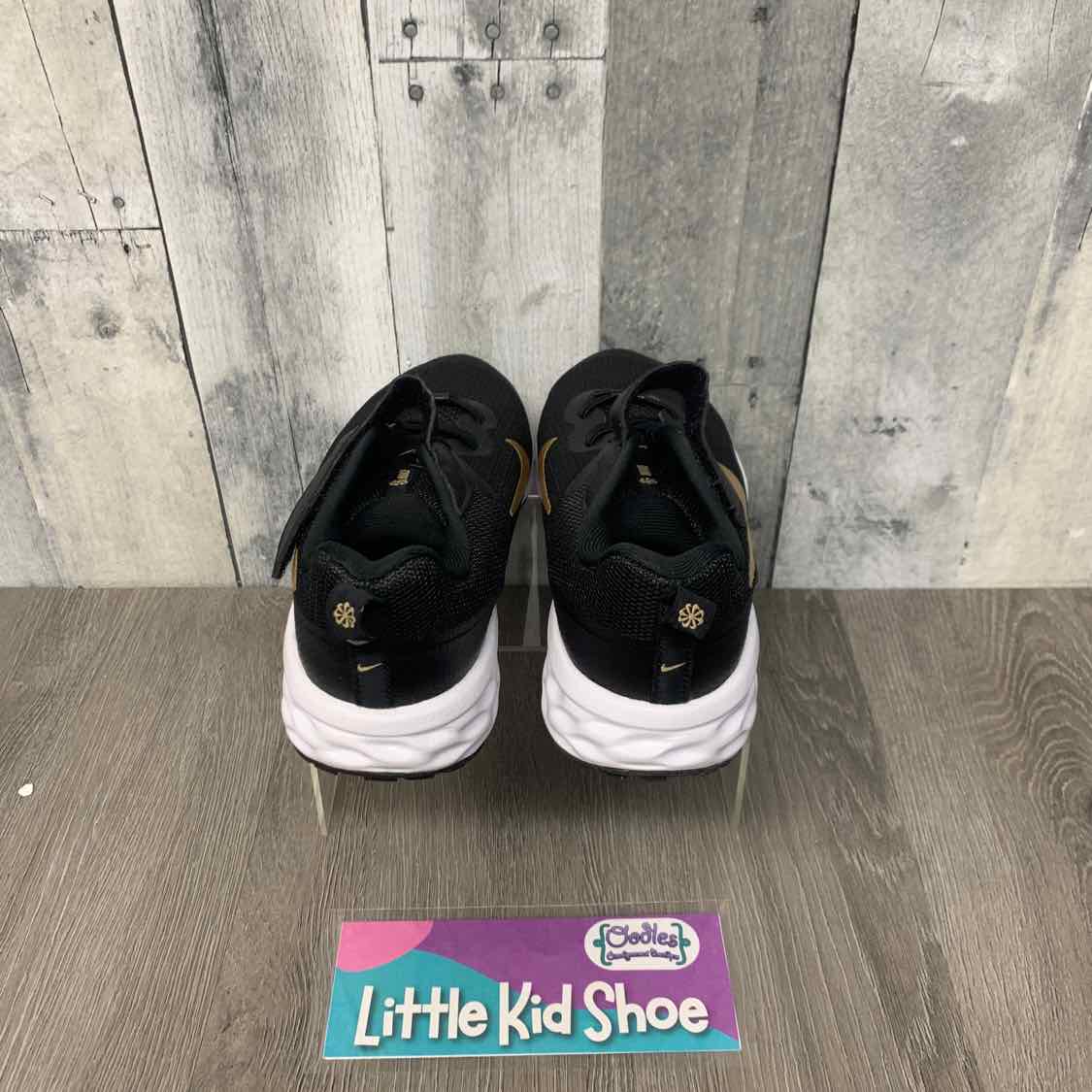 Size 3 Black/Gold Sport Brand Sneakers