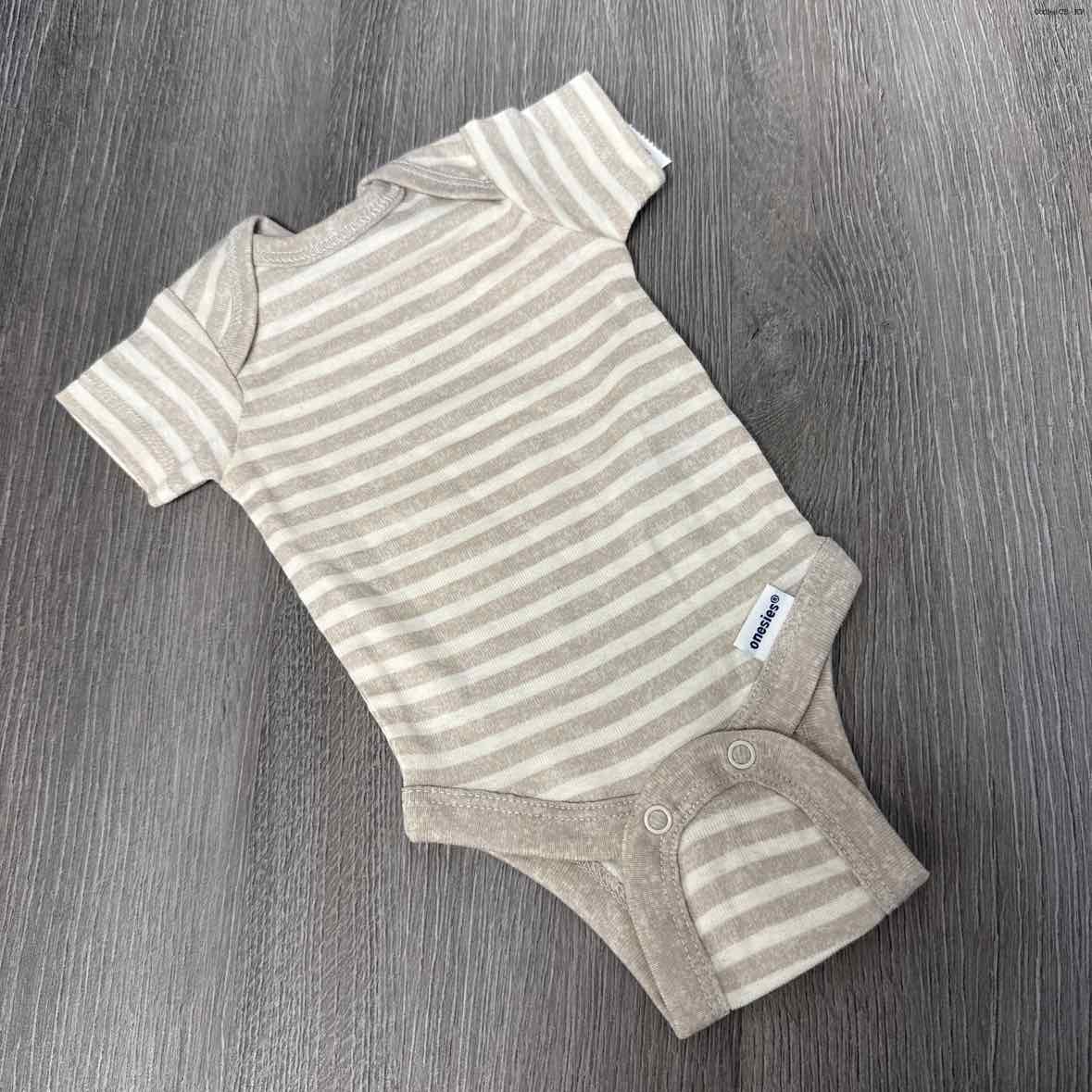 Size Preemie Tan Striped Gerber Bodysuit