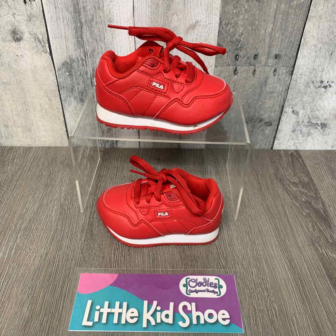 Size 5 Red/White Fila Sneakers