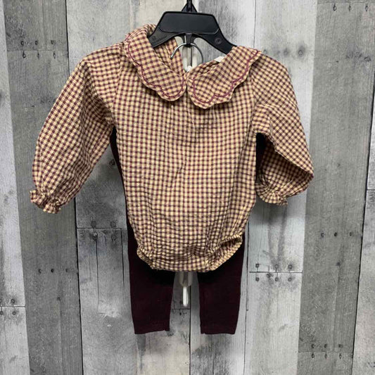 Size 3-6 Months Purple/Tan Zara Shirt/Pants