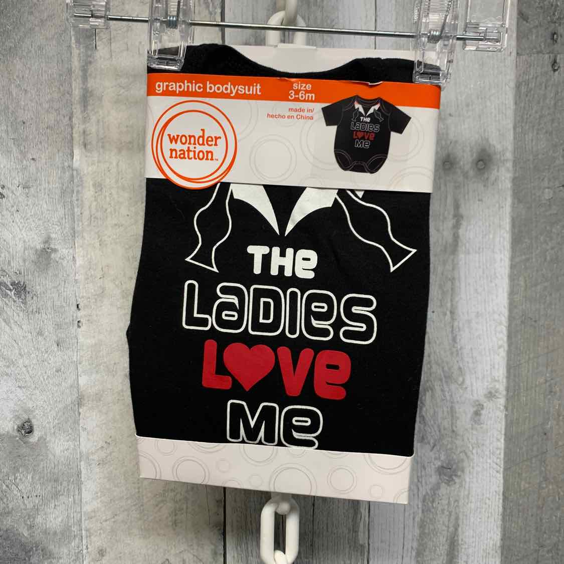 Size 3-6 Months Black Graphic Wonder Nation Bodysuit