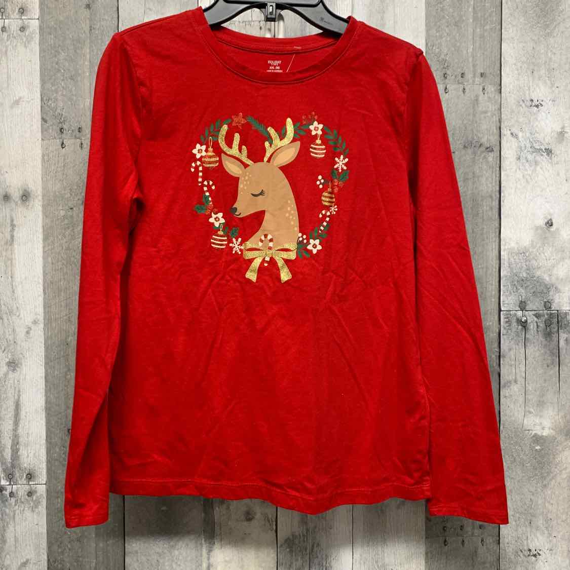 Size XXLarge Red Graphic Holiday Brands Long Sleeve Shirt