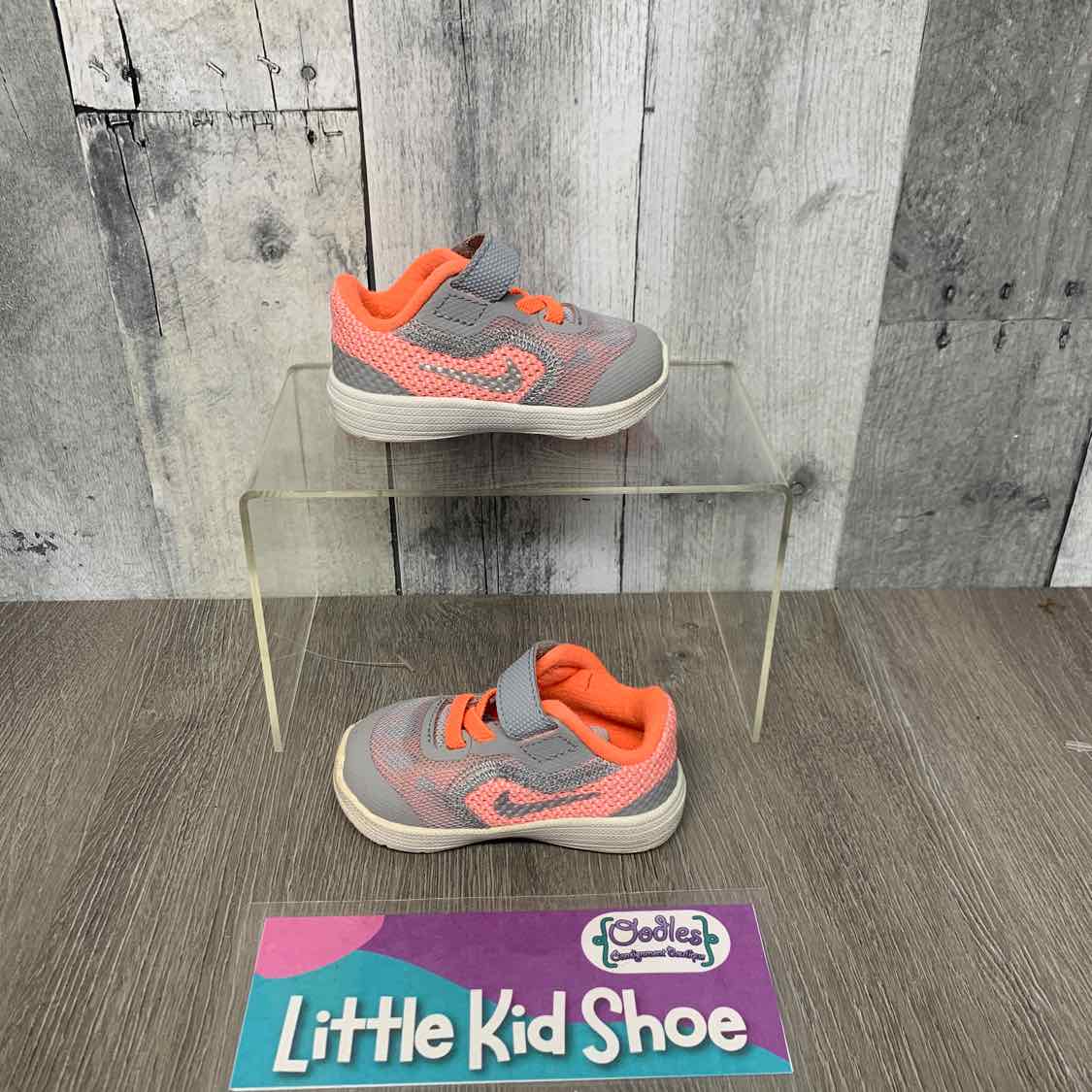 Size 3 Gray/Pink Sport Brand Sneakers