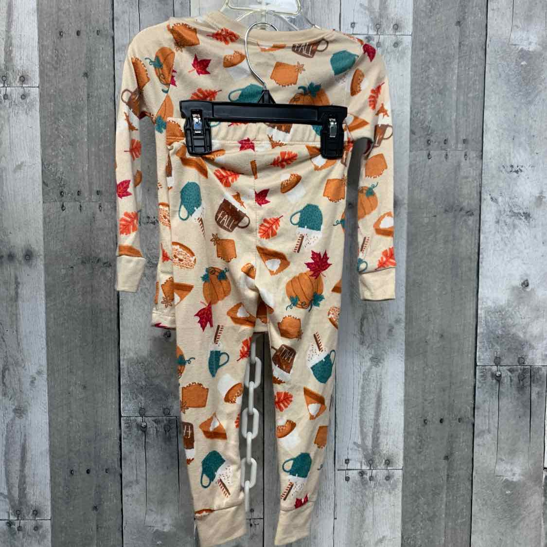 Size 3T Tan Print Holiday Brands 2pc PJs