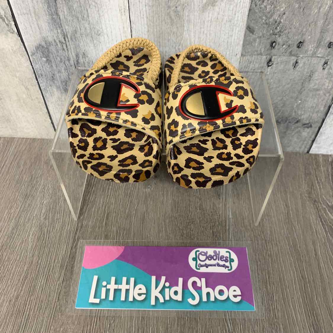 Size 4 Tan Animal Print Champion Sandals