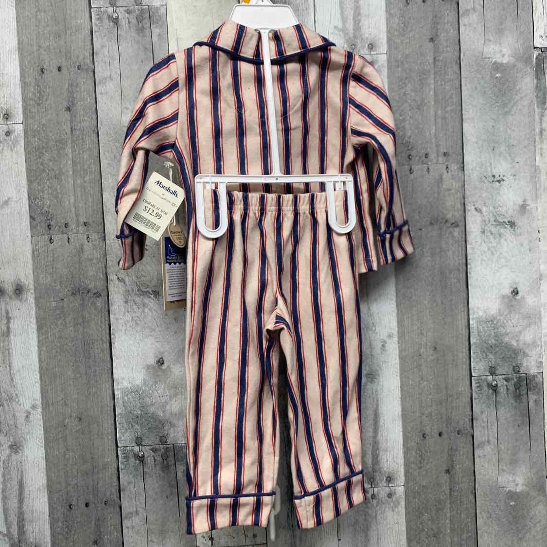Size 12 Months Tan Striped BearPaw 2pc PJs