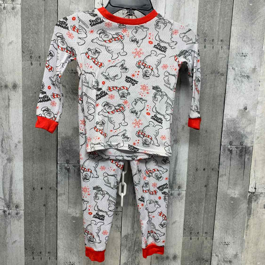 Size 4T White Print Holiday Brands 2pc PJs