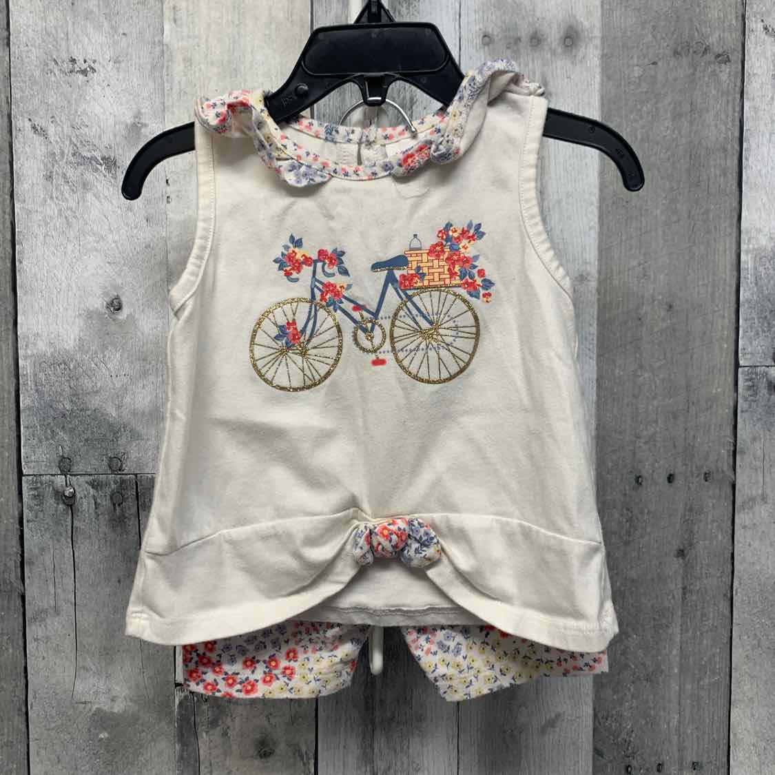 Size 24 Months White/Red Little Lass Shirt/Shorts - OodlesCB