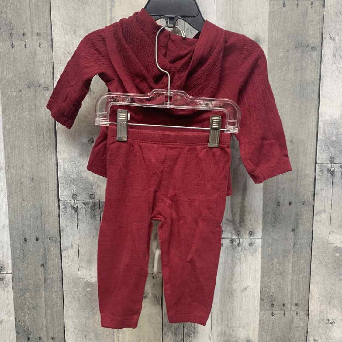 Size 6 Months Burgundy Carter's Shirt/Pants