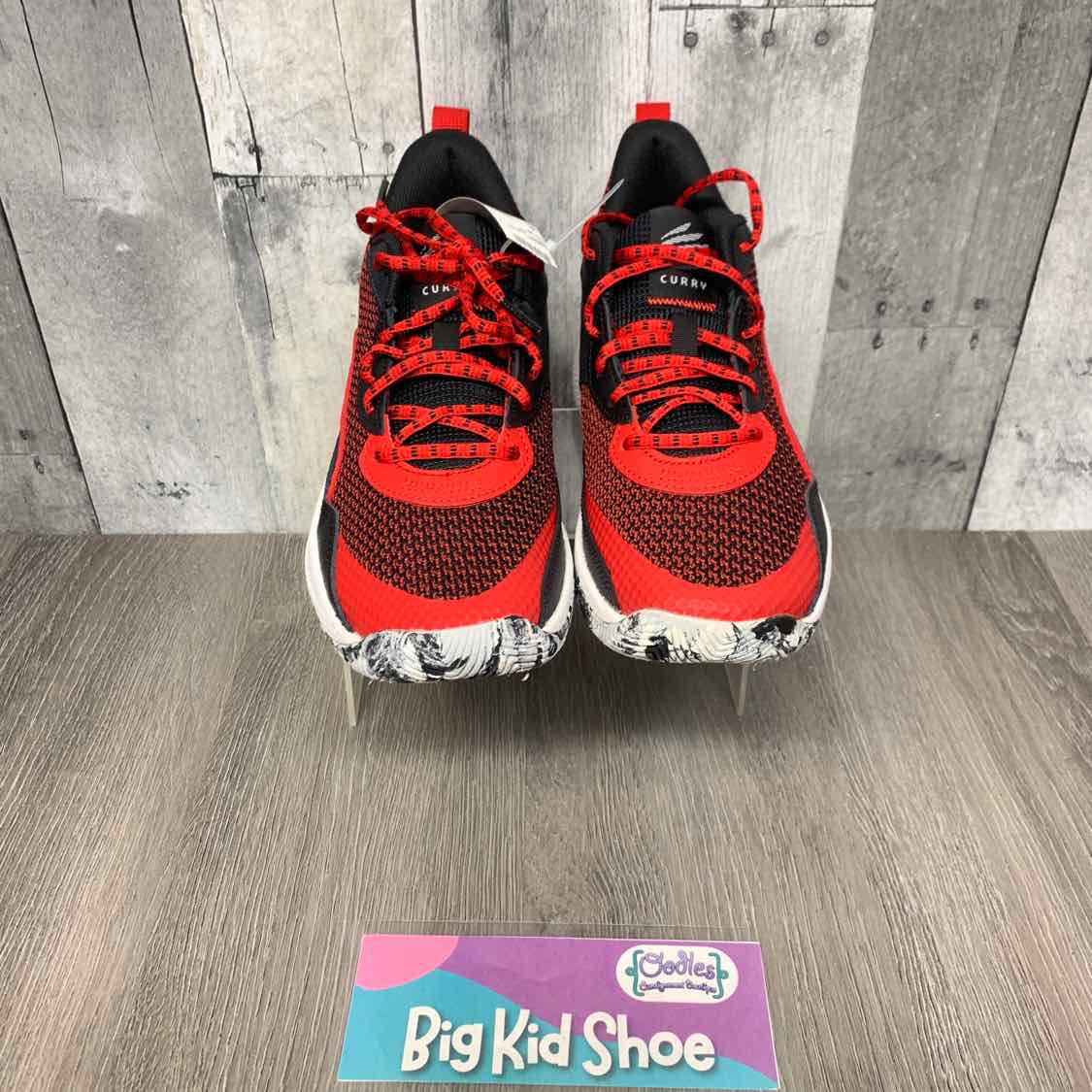 Size 4.5 Black/Red Sport Brand Sneakers