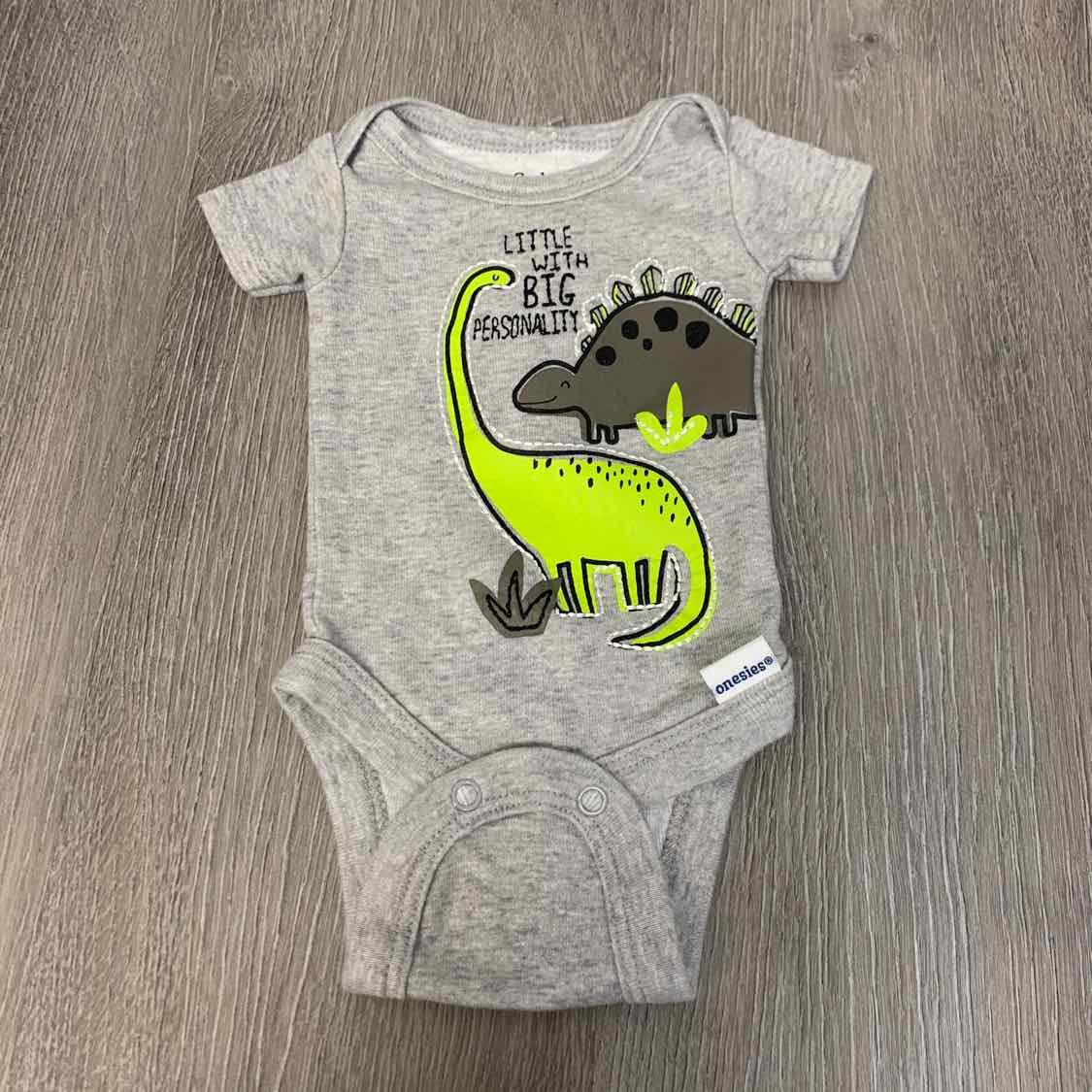 Size Preemie Gray Animal Print Gerber Bodysuit