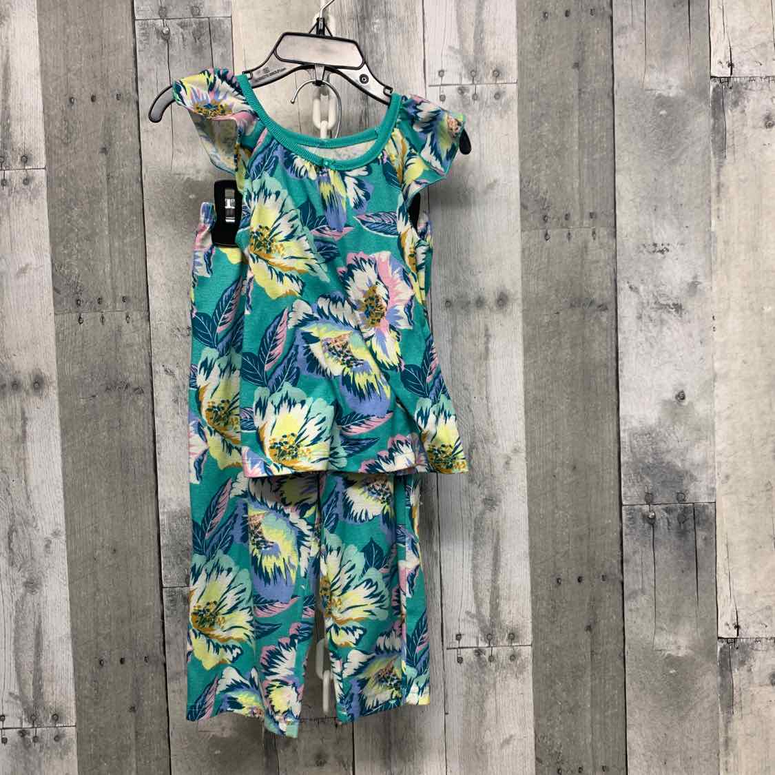 Size 3T Green Print Carter's 2pc PJs