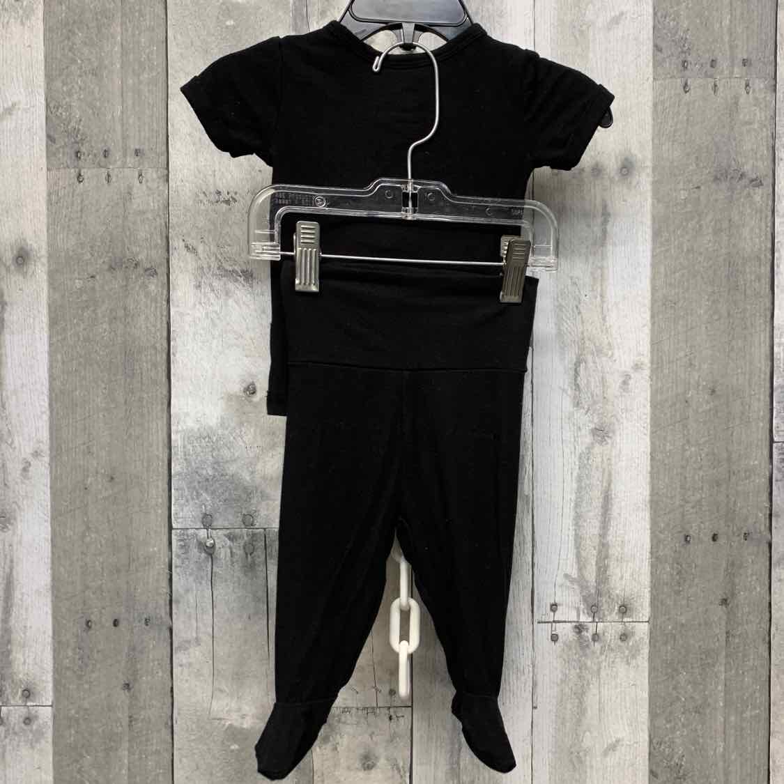Size 0-3 Months Black Bamboo 2pc PJs