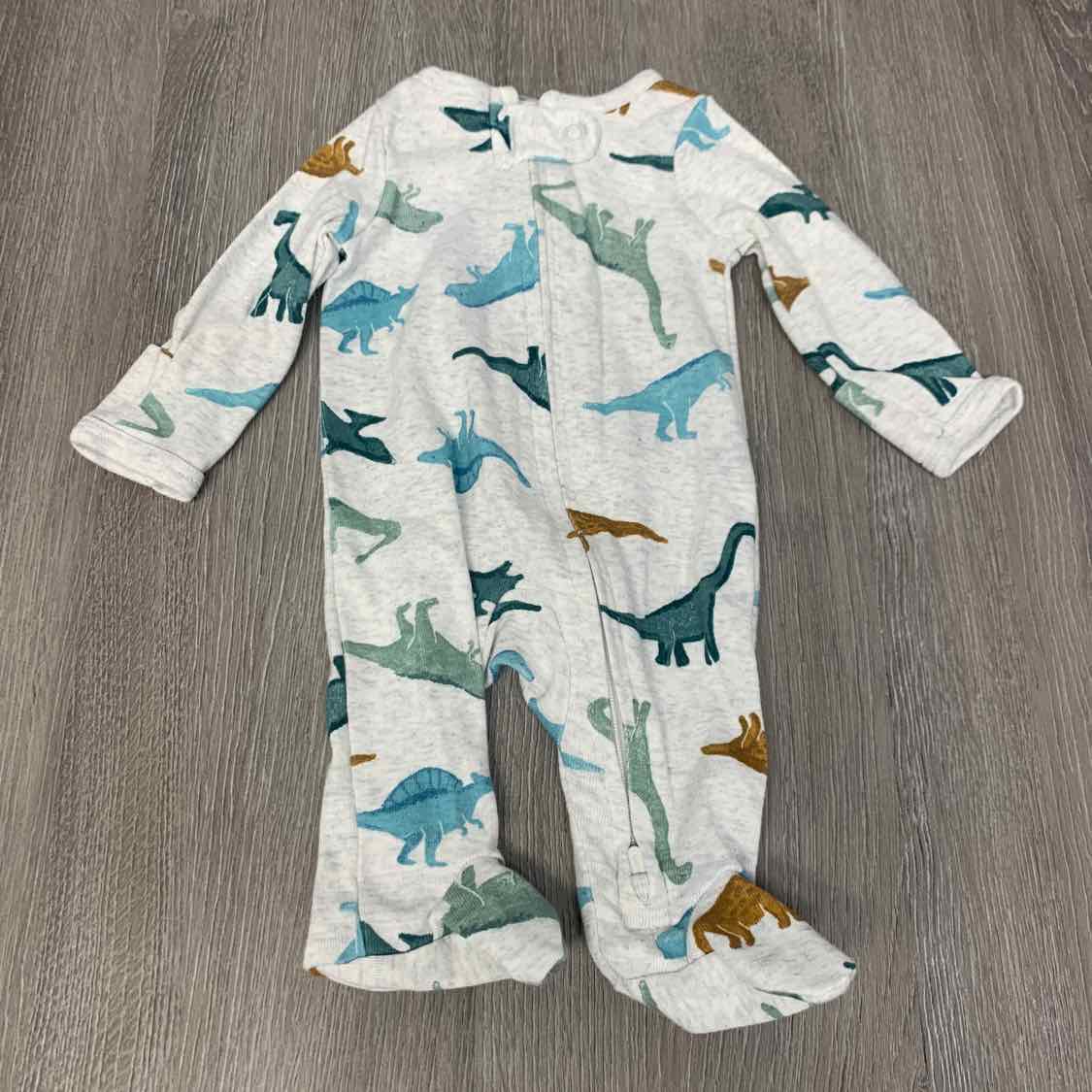 Size Preemie Gray Print Child of Mine Footy PJs - OodlesCB