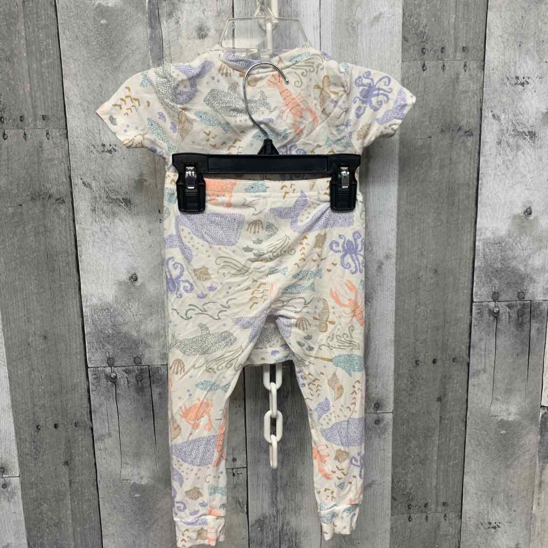 Size 18 Months White/Blue Just One You 2pc PJs