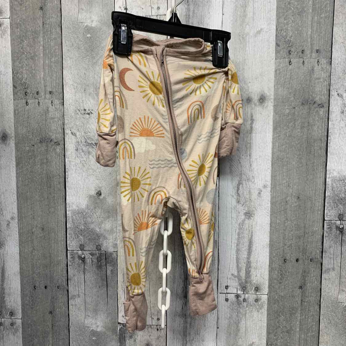 Size Newborn Tan Print Little Sleepies Footy PJs