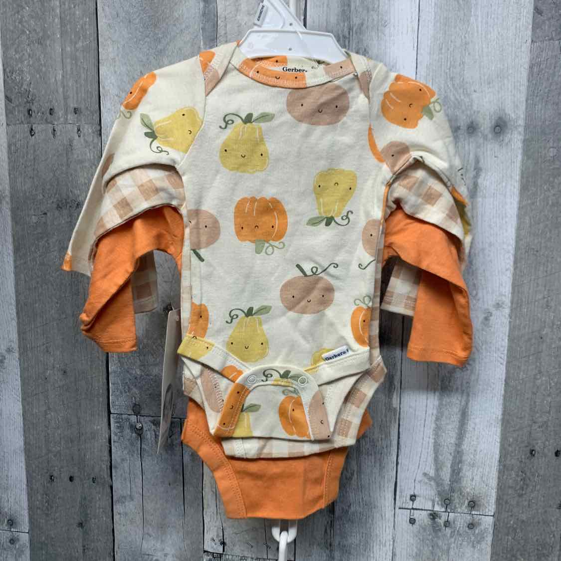 Size Newborn Orange/Tan Gerber Bodysuit