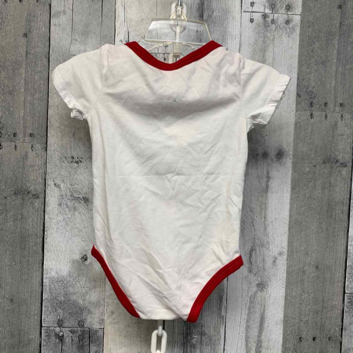 Size 12 Months White/Red Sport Brand Bodysuit - OodlesCB