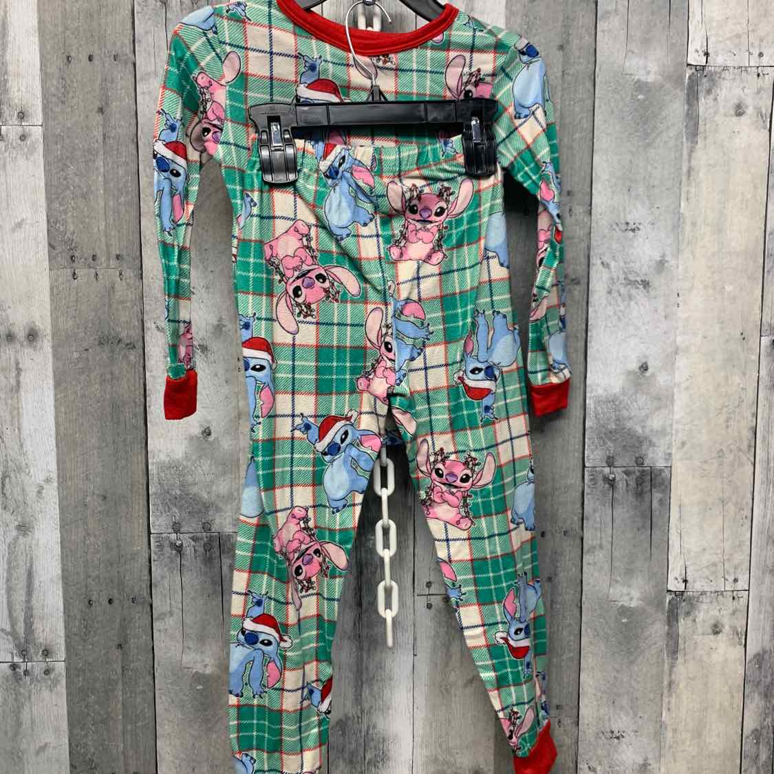 Size 8 Green Print Disney 2pc PJs