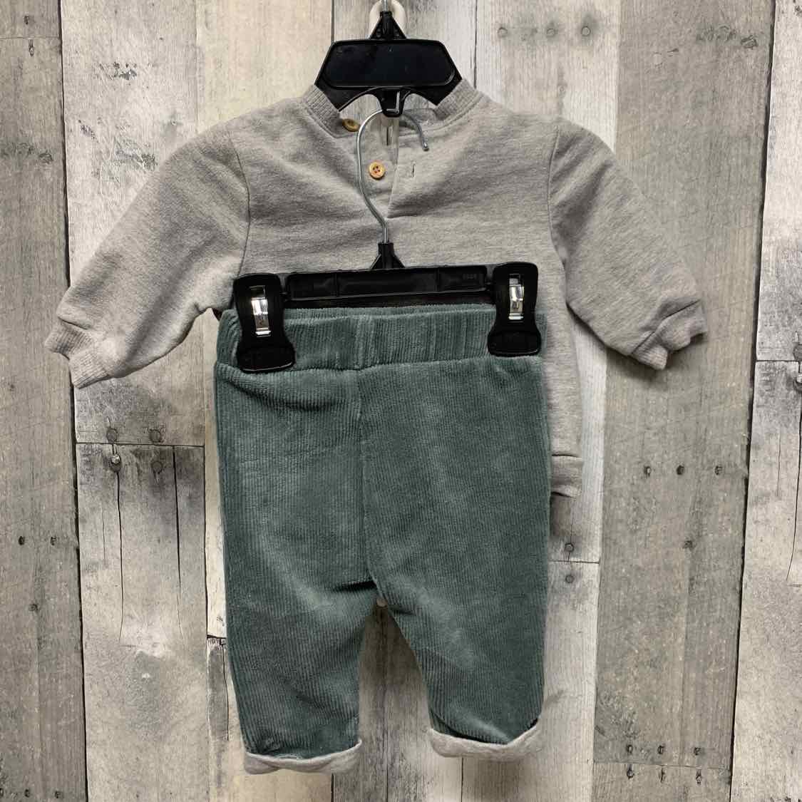 Size 3 Months Green/Gray Mid Brand Shirt/Pants