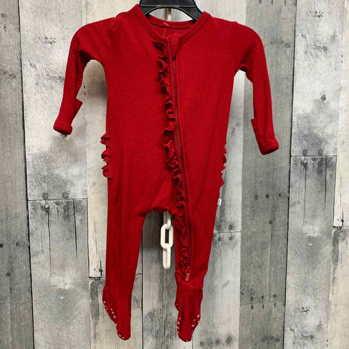 Size 0-3 Months Red Posh Peanut Footy PJs