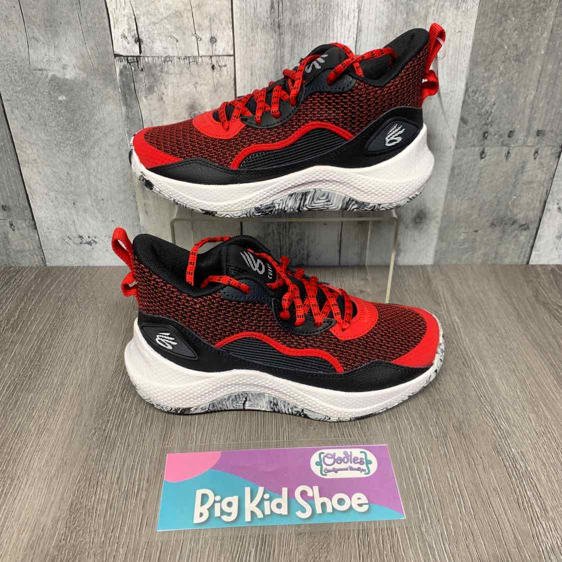 Size 4 Black/Red Sport Brand Sneakers