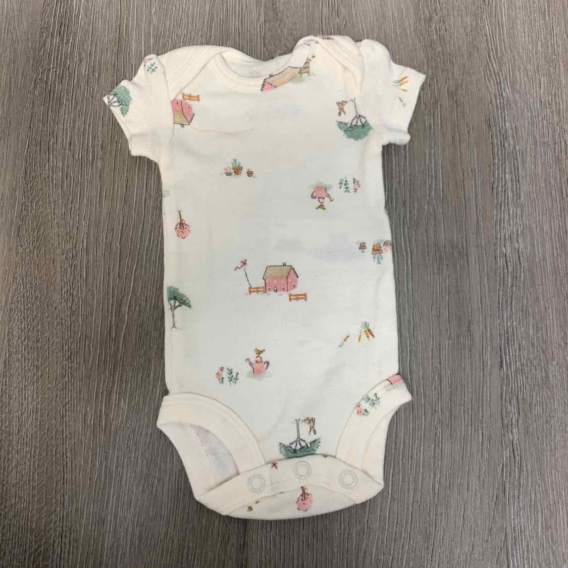 Size Preemie White Print Carter's Bodysuit