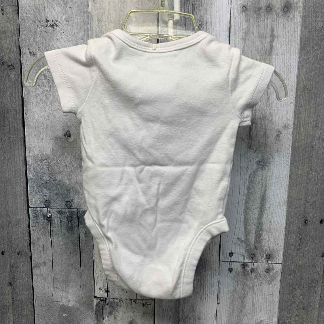 Size 0-3 Months White/Red Old Navy Bodysuit