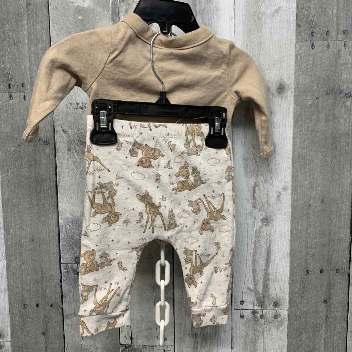 Size 0-3 Months Tan Graphic Disney Shirt/Pants