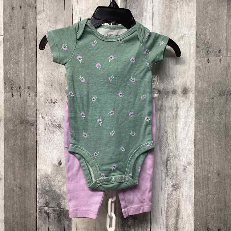 Size 3 Months Green/Purple Just One You Shirt/Pants