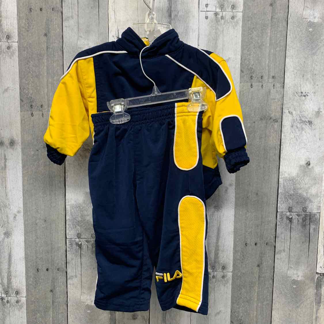 Size 12 Months Navy/Yellow Fila Jacket/Pants