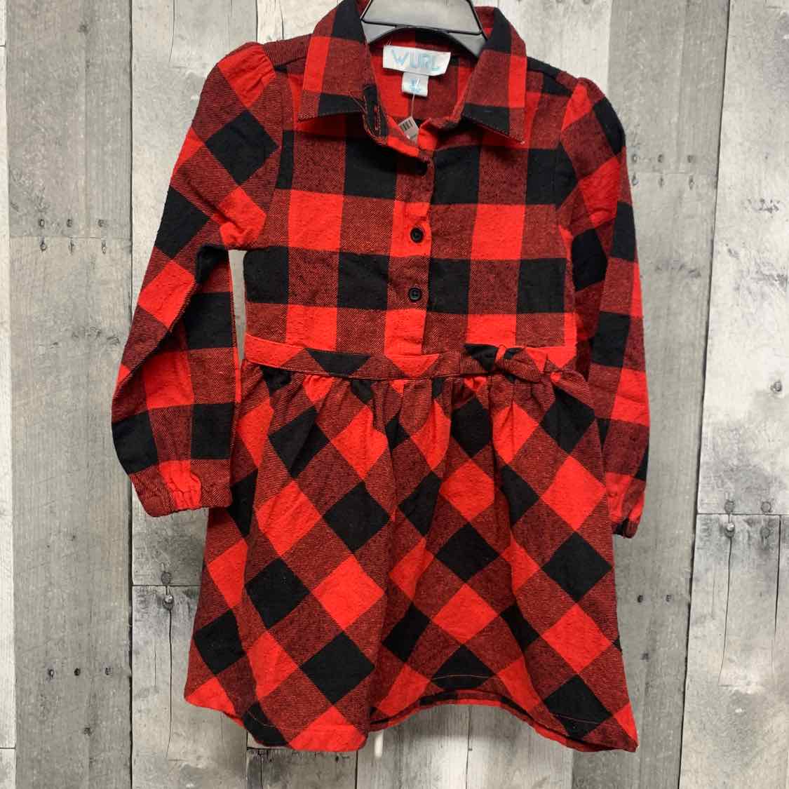Size 3T Red/Black B Brand LS Dress