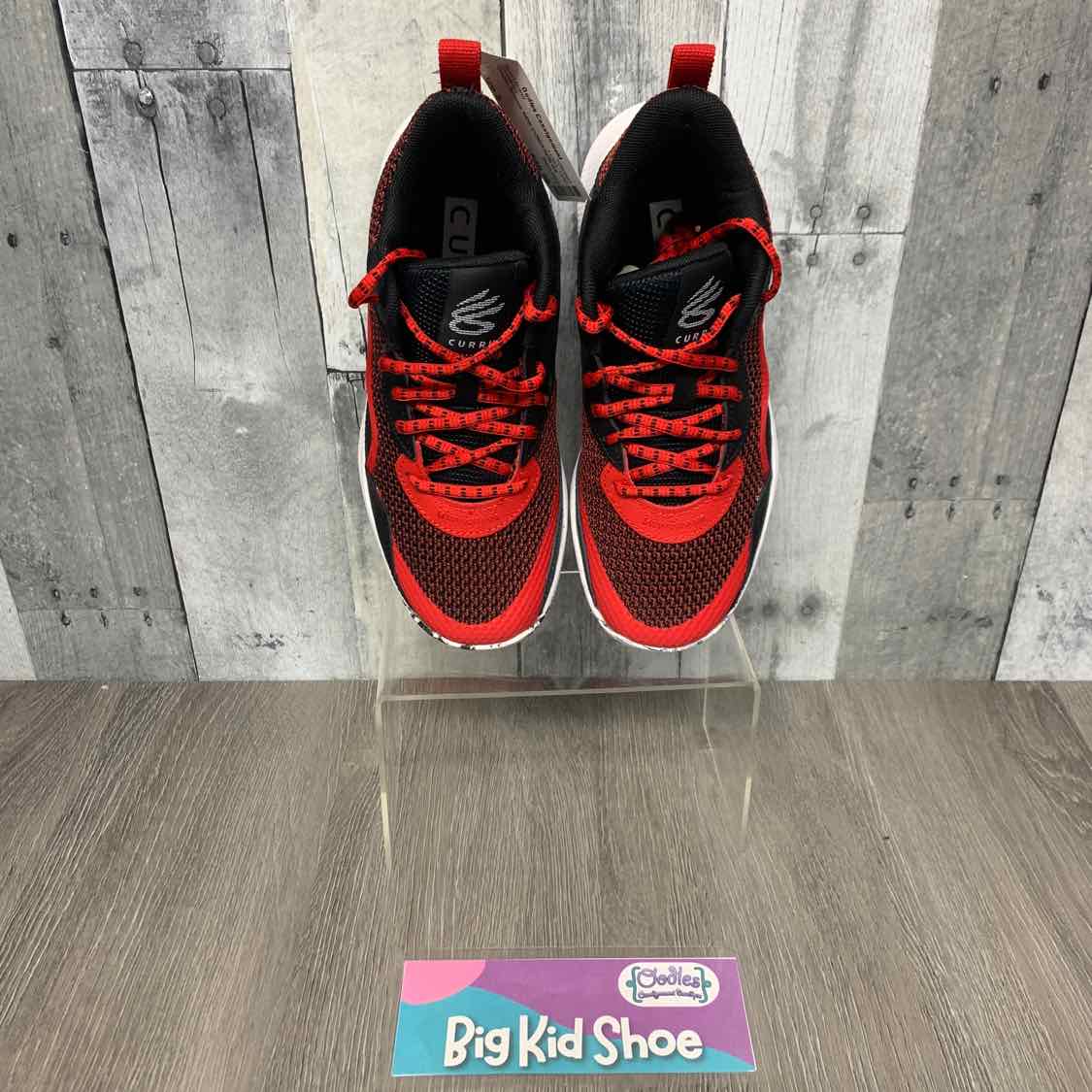 Size 5 Black/Red Sport Brand Sneakers
