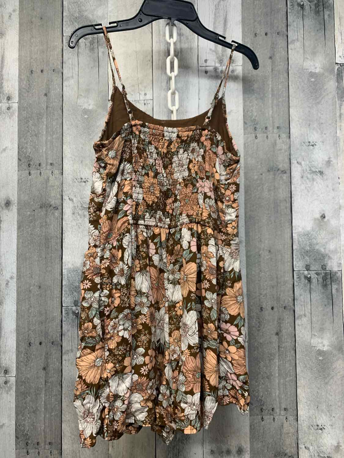 Size 15/16 Brown Floral Print Abercrombie Romper - OodlesCB