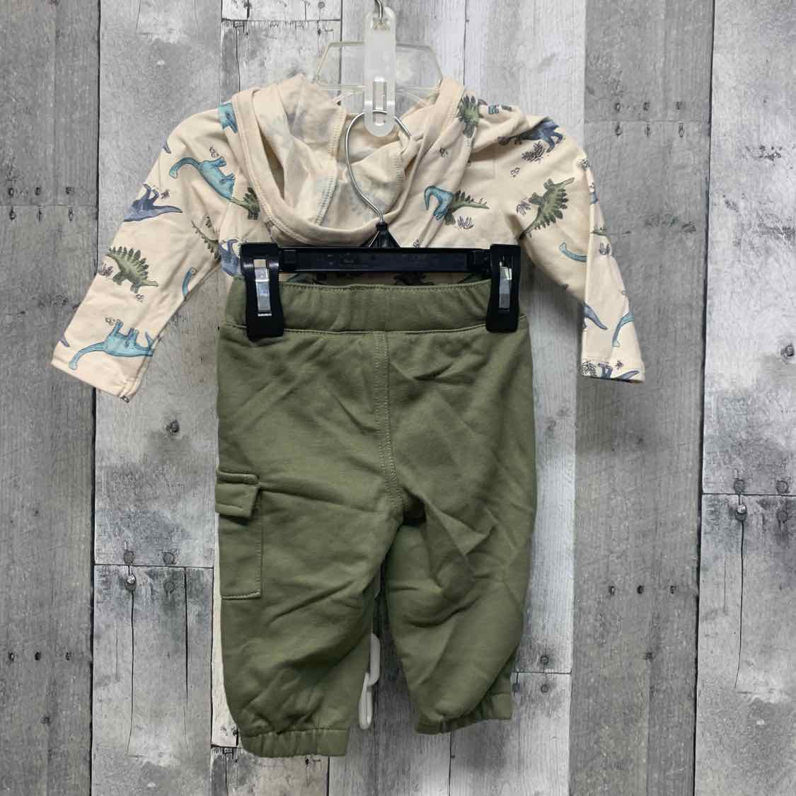 Size 3-6 Months Tan/Green Child of Mine Shirt/Pants