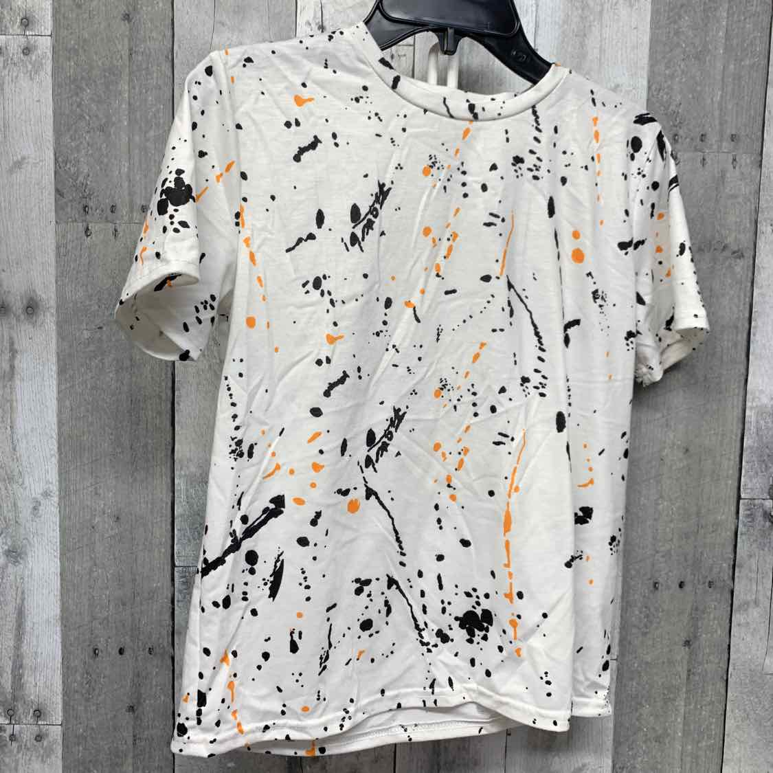 Size 10 White/Orange Shein T Shirt