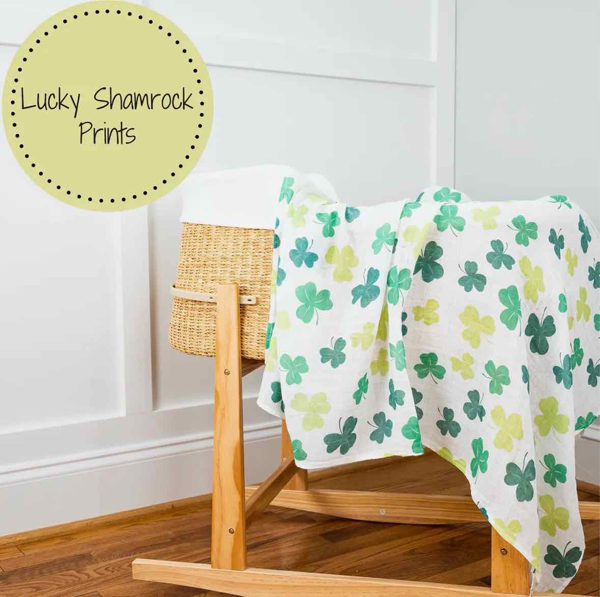 LollyBanks Lucky Shamrock Receiving Blanket